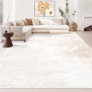 Area Rugs 8x10 Living Room: Washable Rug Modern Abstract Large Rug Soft Non Slip Neutral Rug Stain Resistant Indoor Carpet for Bedroom Kitchen Dining Room Table Nursery Home Office Rugs(Beige,8'x10')