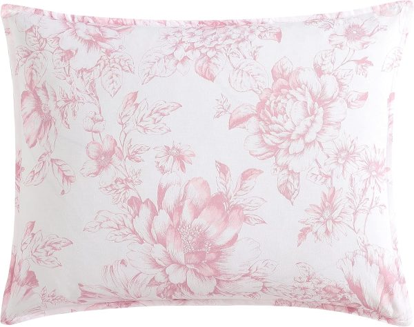 Laura Ashley- Twin XL Comforter Set, Reversible Cotton Bedding with Matching Sham(s), Dorm Essentials (Delphine Mauve Pink) - Image 6