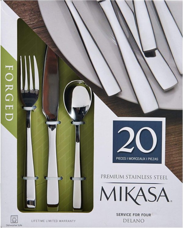 Mikasa, Delano Flatware Service for 4, 20 Piece Set, 18/0 Stainless Steel Silverware Set - Image 11