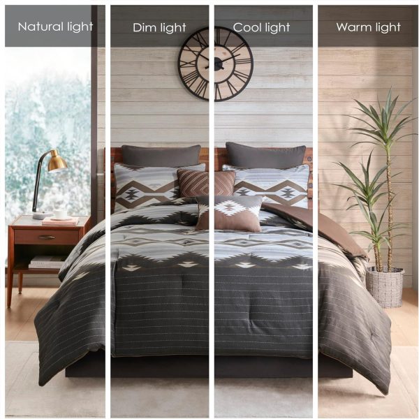 Woolrich Rustic Lodge Cabin Comforter Set - All Season Down Alternative Warm Bedding Layer and Matching Shams, Oversized Queen, Bitter Creek, Grey/Brown - Image 2